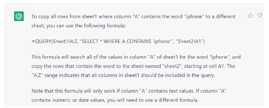 Compose Complex Spreadsheet Formulas - CHatGPT